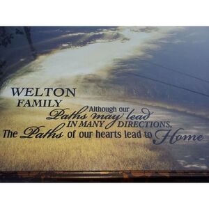 WELTON Family Name Personalized Large Family Journey Sign Gift Home Decor New
